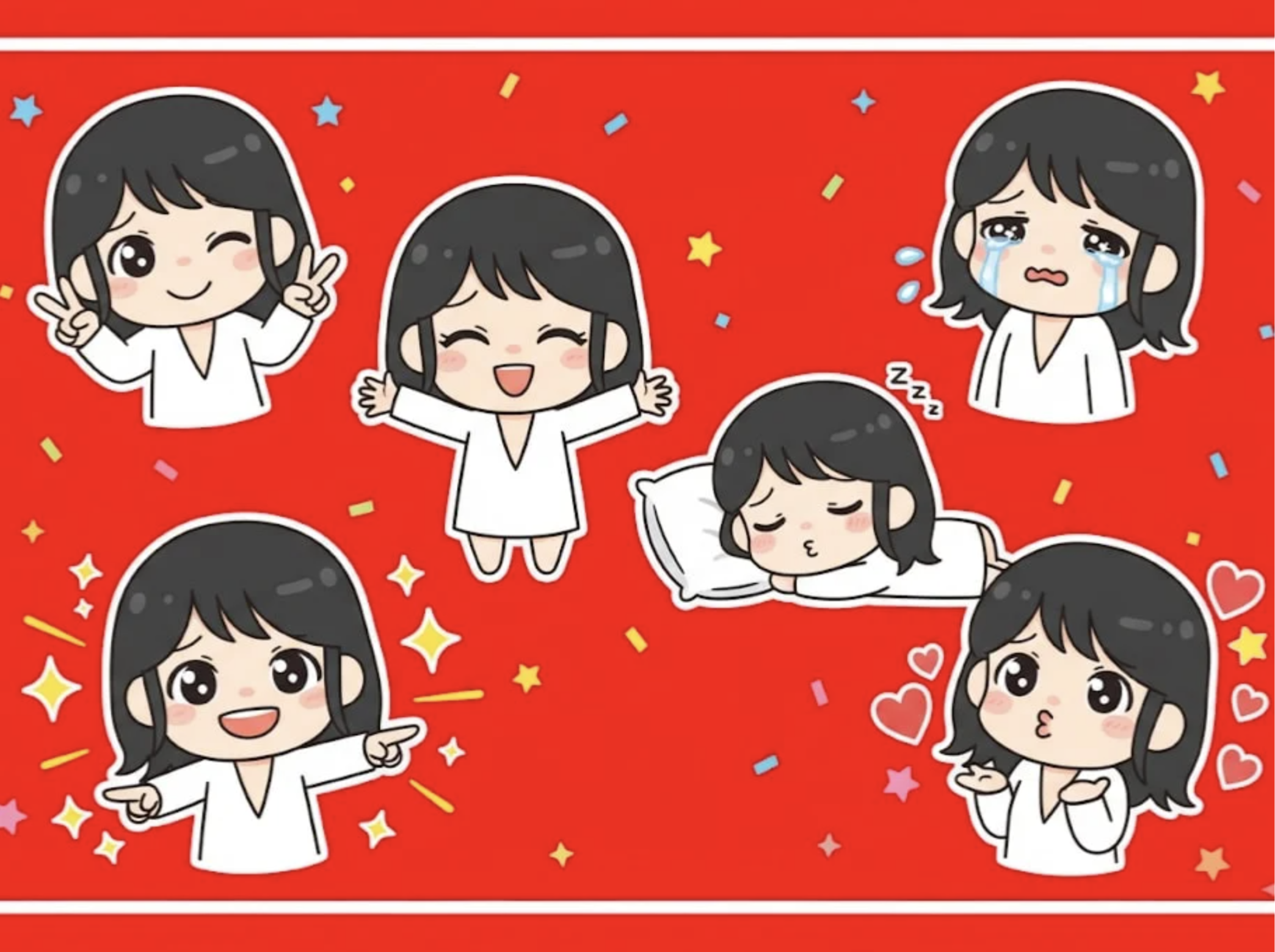 Chibi expression stickers