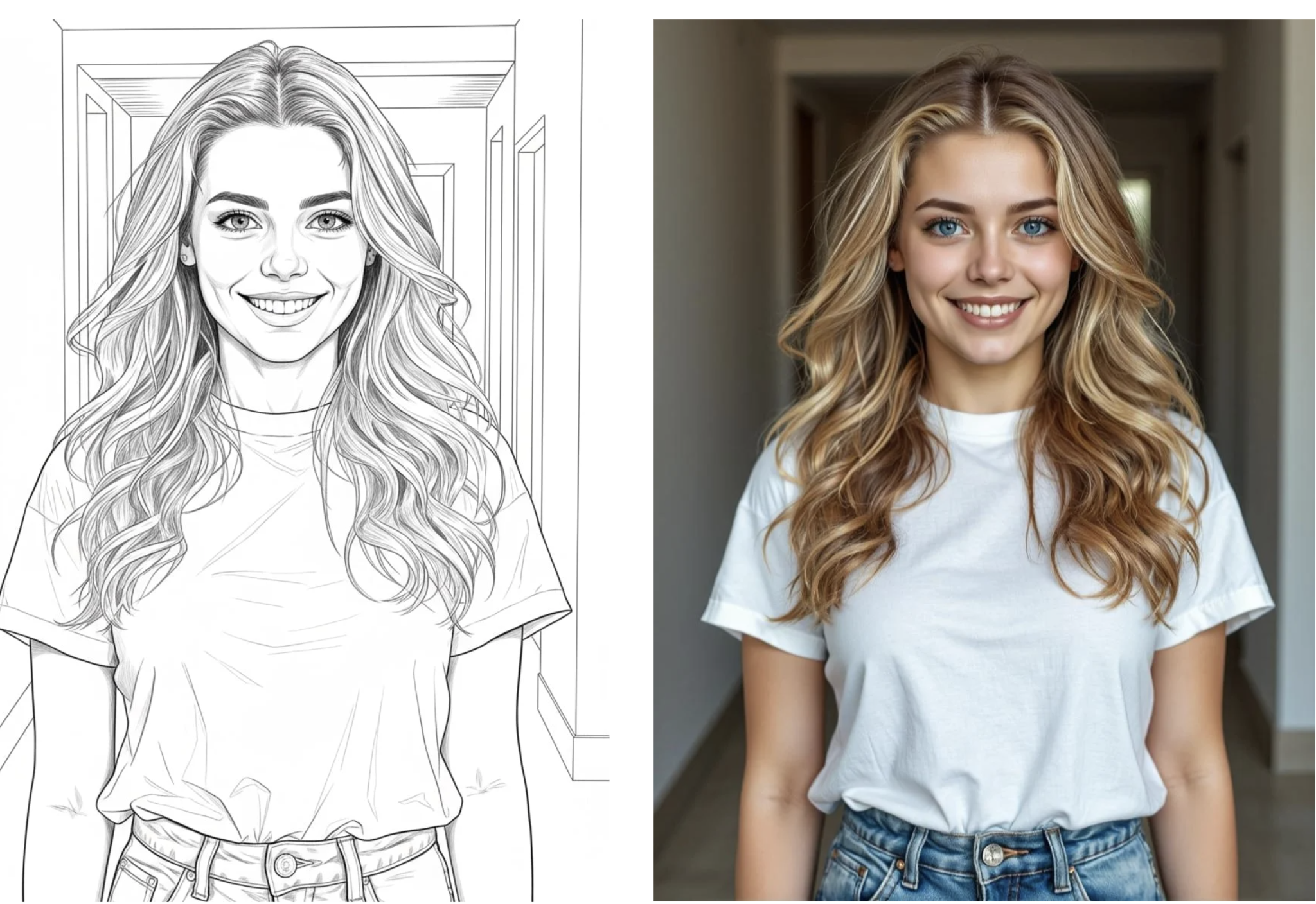 Line art coloring