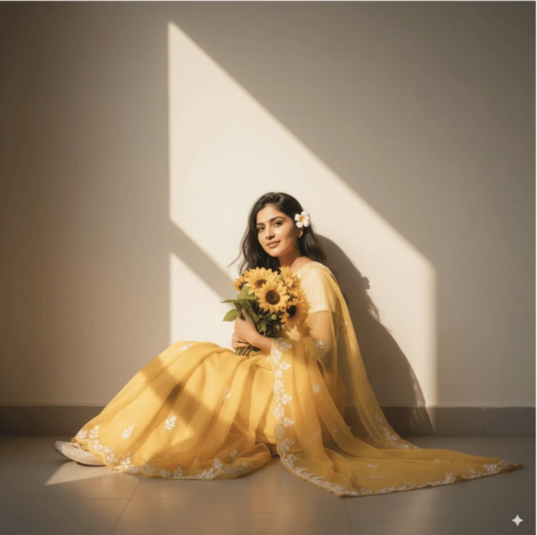 Sunlit saree portrait